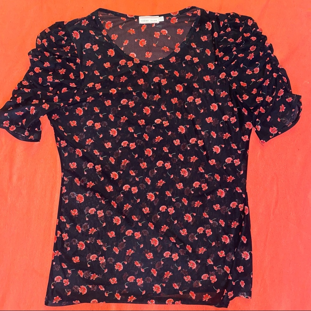 Like new Ember rose mesh see through top